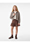 Buttoned Long Sleeve Classic Collar Patterned Crop Tweed Jacket