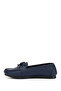 Women's Navy Blue Flat Sole Bow Tie Ballet Flats - 4