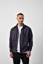 Dragon Relaxed Fit Cotton Checkered Flannel Men's Shirt - Burgundy - 6