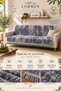 Buldan Cotton Jacquard Pattern Indigo Blue Sofa Cover & Multi-Purpose Cover - 3