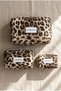 Leopard Patterned Quilted 3-Piece Makeup Travel Organizer and Cosmetic Bag Set - 7