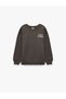 Printed Cotton Crew Neck Long Sleeve Sweatshirt - 4
