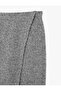 Regular Waist Long Pencil Skirt with Front Stitching Detail - 8