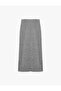 Regular Waist Long Pencil Skirt with Front Stitching Detail - 7