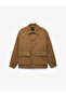 Regular Fit Long Sleeve Flap Pocket Shirt Collar Buttoned Cashmere Jacket - 5