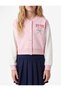Bow Detailed Long Sleeve Fleece-Lined Bomber College Jacket - 2