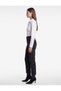 Cotton High Waist Slim Fit Polka Dot Cigarette Pants with Pockets - 2
