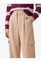Gabardine Barrel Pants with Cargo Pockets, High Waist, Loose Fit - 4