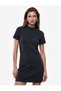 Ribbed Slim Fit High Neck Short Sleeve Mini Dress - 3