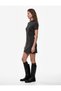 Ribbed Slim Fit High Neck Short Sleeve Mini Dress - 2
