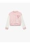 Bow Detailed Long Sleeve Fleece-Lined Bomber College Jacket - 5