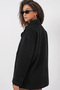 9143 Women's Double Breasted Lapel Stamp Coat - Black - 3