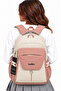 School Bag Waterproof Fabric Unisex School Backpack 2601 Beige-Powder - 3