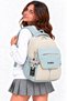 School Bag Waterproof Fabric Unisex School Backpack Hrm - 2601 Beige-Blue - 4
