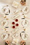 Gold Lux Ceramic Wishing Tree 14 Piece Breakfast Set, Set