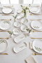 Botanical Green Camellia Leaf Patterned Luxury Ceramic 14 Piece Breakfast Set for 6 People - 7