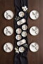 Black Leaves 14 Piece Breakfast Set for 6 People, Luxury Breakfast Set