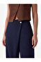 Straight-Leg Asymmetrical Closure Fabric Trousers with Side Pockets - 4