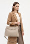 Women's Beige Long Strap Hand and Shoulder Bag - 2