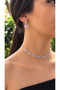 Steel Zircon Stone Pink Heart Earrings - 2