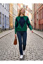 Women's Diamond Patterned Crew Neck Knit Sweater - Retro Classic Casual Sweater - 4