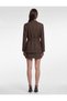Belted Buttoned Pocketed Notched Collar Striped Blazer Jacket - 4