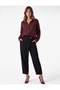 Straight-Leg Fabric Trousers with Side Pockets and Asymmetrical Closure Detail