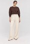 Stone Pleated Wide Leg High Waist Trousers Leggings - 6