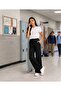 Black Wide-Legged School Sweatpants Sports A++