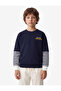 Printed Crew Neck Long Sleeve Striped Sweatshirt - 2