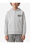 Printed Detailed Cotton Pocketed Three-Thread Ribbed Hooded Zippered Sweatshirt - 2