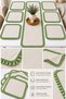 Green Ruffled Runner 40 × 110 cm – Plain Cream Decorative Tablecloth Stylish Table Runner - 3