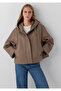 Hooded Brown Jacket Oversize / Wide Cut 1110888-85555