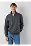 Anthracite Basic Sweatshirt with Semi-Zipper 0S10278-91268