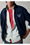 Logo Printed Zippered Navy Blue Sweatshirt 0S10655-70497 - 3