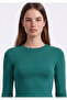 Long Sleeve Green Crop Basic T-Shirt Crop / Short Cut 1612822-71874 - 8