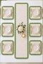 Green Ruffled Runner 40 × 110 cm – Plain Cream Decorative Tablecloth Stylish Table Runner