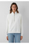 White Interlock Sweatshirt with Half Zipper 1S10572-83043 - 4