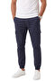 Men's Slim Fit Lycra Navy Blue Cargo Jogger Pants – Drawstring Waist Elasticized Cuffs 1601569 - 5