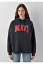 Logo Printed Hooded Anthracite Sweatshirt 1600361-70499 - 4