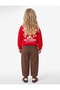 Teddy Bear Printed Long Sleeve Crew Neck Ribbed Sweatshirt with Printed Back - 3
