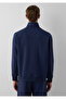 M0S10613 Patch Logo Embroidered Semi-Zipper Men's Sweatshirt Dark Blue - 4