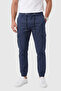 Men's Slim Fit Lycra Petrol Blue Cargo Jogger Pants – Drawstring Waist Elasticized Cuffs 1601569 - 2