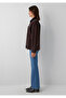 Collar Detailed Brown Jacket Loose Fit / Relaxed Fit 1110909-89103 - 4