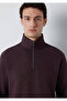 M0S20027 Men's Semi-Zipper Sweatshirt Bordo - 6