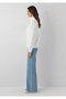 White Interlock Sweatshirt with Half Zipper 1S10572-83043 - 5