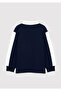 Logo Printed Navy Blue Polo Sweatshirt 6S10185-84371 - 3