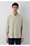 Tencel ™ ) Lyocell Beige Shirt Regular Fit / Normal Cut 0212068-70322 - 4
