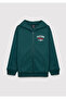 Hooded Zippered Green Sweatshirt 6S10183-71932 - 2