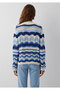 Navy Blue Jacquard Sweater Regular Fit / Normal Cut 1710974-91041 - 6